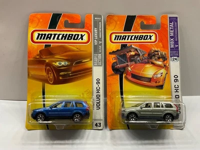 MATCHBOX VOLVO XC 90 PAIR - SILVER & BLUE - # 43 & 24 - VIP LUXURY & MBX METAL - Image 1 of 4