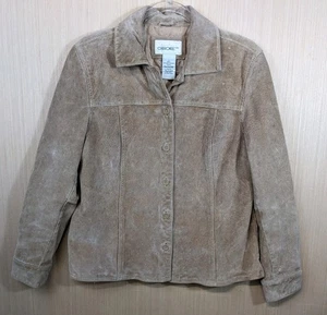 Cherokee Leder Wildleder Y2K Vintage Style Phantom Blau Knopf Hemd Jacke M NEU - Bild 1 von 6