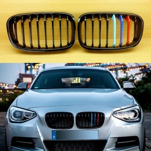 M-Color Front Grille Shiny Black For 2011-2014 BMW F20 F21 1-series - Picture 1 of 6