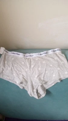 Calção Calvin Klein Feminino Ultimate Algodão Masculino Cinza Estrelas Médio Novo sem etiquetas QP 1090 - Imagem 1 de 4