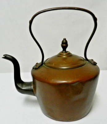 Vintage English Copper Teakettle pot teapot kettle made in England metal w/ Lid - Image 1 of 4