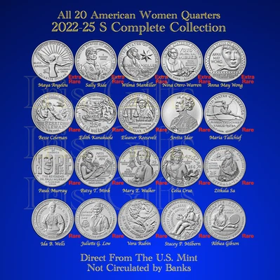 ⭐️2022-2025 S American Women Quarters 20-Coin Collection / COMPLETE SET / WOW🔥 - Image 1 of 2