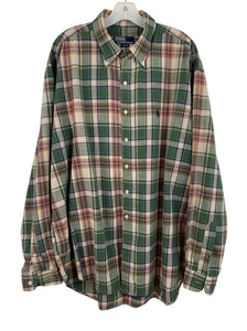 Polo Ralph Lauren grün/braun kariertes Langarm Hemd mit Knopfleiste Herren Größe XXL - Bild 1 von 6
