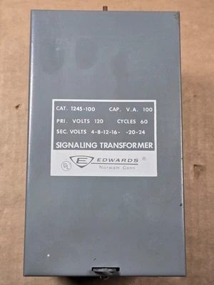 Edwards Signaling Transformer # 1245-100 100 V.A. 120v - Image 1 of 4