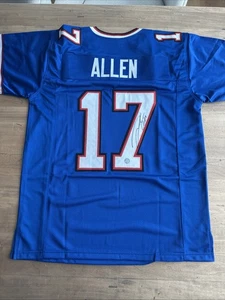 Josh Allen Buffalo Bills Autographed Blue Size L Football Jersey With Holo COA! - Picture 1 of 6
