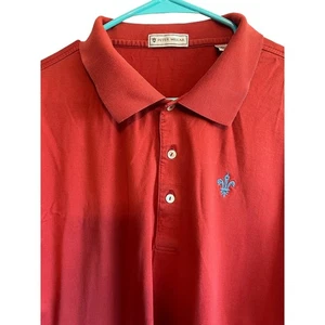 Peter Millar Polo Shirt Men's Short Sleeve Casual Red Fleur De Lis Golf - Picture 1 of 9
