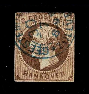 German State Hanover Scott #23 Used 1861 Brown 3 Groschen SCV $50 - Image 1 of 2