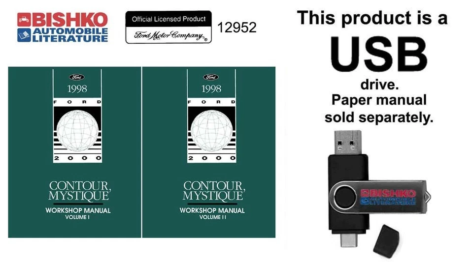1998 福特 Contour, Mercury Mystique 商店维修手册 USB — 第 1/3 张图片