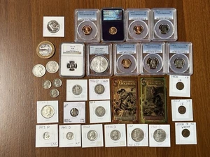 Coin Lot ASE PCGS NGC Barber, Walking Liberty, Proof Franklin, Gold, Silver 90% - Picture 1 of 5
