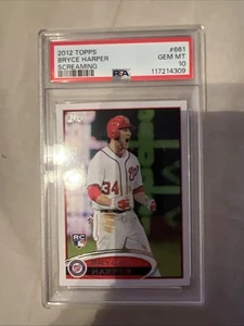 2012 Topps - Image Variation Bryce Harper #661 maglia bianca, eccitata (RC) - Foto 1 di 2