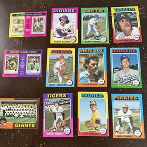 1975 Topps Baseball 12 Card Lot Oscar Gamble Lou Piniella Don Sutton Garvey MVP - Picture 1 of 12