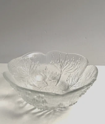 Cuenco para servir de vidrio artístico Dansk Floriform Dansk moderno de mediados de siglo Finlandia Nuevo de Lote Antiguo Foto 1 de 4