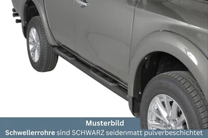 Schwellerrohre mit Tritt SCHWARZ für MITSUBISHI L200 KJOT Doppelkabine 2015- TÜV - Bild 1 von 6