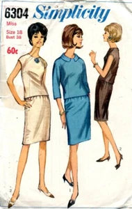 Cut Sewing Pattern Ladies Back Button Top Side Zipper Skirt size 18 only. 1965 - Picture 1 of 2
