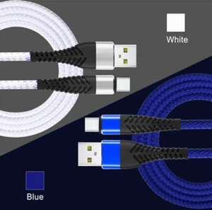 For Samsung Galaxy S20 S10 S9 S8 A51 A71 Braided USB C Fast Cable Lead Type C - Photo 1 sur 16