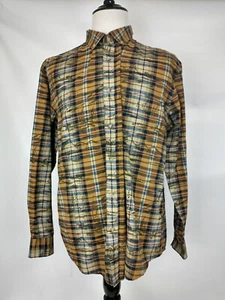 Camisa St John's Bay para hombre XL manga larga con botones marrón a cuadros estampado de montaña - Imagen 1 de 4