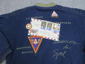 VINTAGE Le Coq Sportif Jacket Mens Extra Large Blue Bomber Lined Embroidered - Picture 1 of 17