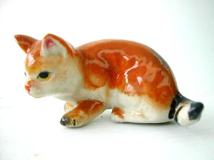 Miniature statuette en porcelaine - LE CHAT ROUX CAT - Imagen 1 de 3