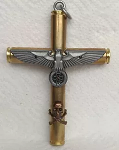 Soldatenkreuz Militärkreuz Reichsadler Patronenhülsen Anhänger - Bild 1 von 8