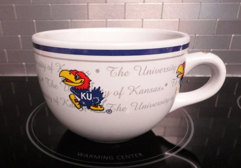 Kansas University Jayhawk Soup Bowl Mug Blue Band Collectible NCAA Cover