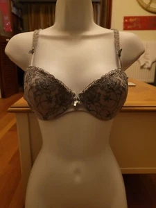 Womens New Look Blue Underwired Floral Bra 34C - Picture 1 of 11