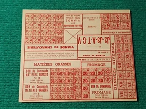 Billet de Nécessité - Feuille de rationnement VIANDE CHARCUTERIE, FROMAGE - 1943 - Imagen 1 de 2