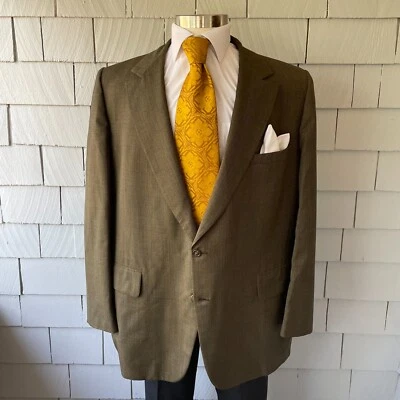 Blazer de 2 botones para hombre 100 % lana verde oliva de colección años 70 talla 50L Foto 1 de 4