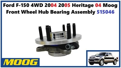 Conjunto de rolamento de cubo de roda dianteira Ford F150 4WD 2004 2005 Heritage 04 Moog 515046 - Imagem 1 de 4
