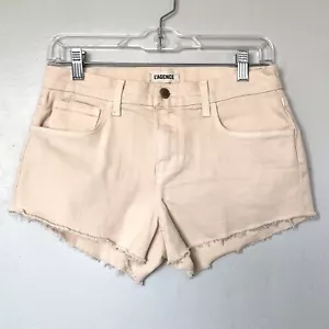 Pantalones Cortos de Denim L'agence Audrey Corte Freyed tiro Medio en Beige Talla 25 - Imagen 1 de 7