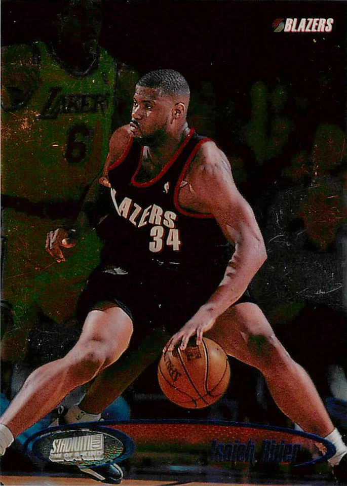 ISAIAH RIDER 1998-99 Topps Stadium Club ONE OF A KIND /150 Trail Blazers #9 - Image 1 of 2