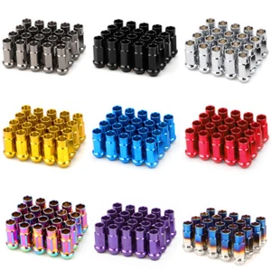 20PCS Car M12x1.5 Open End Lug Nut Set 48mm Steel Wheel Nuts Bolts with Socket - Picture 1 of 21
