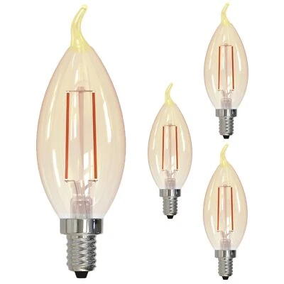 Diodesy 4PK LED Flame Tip Chandelier CA10, 2.5W, 25W, 2100K, 160LM - Image 1 of 4