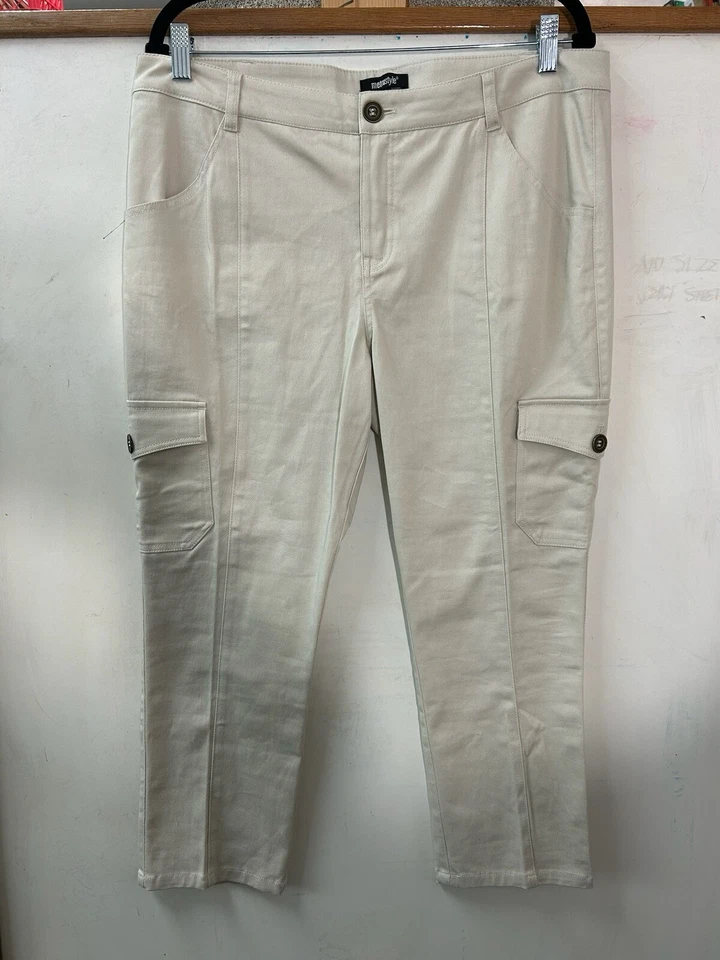 Женские бежевые брюки-карго Metrostyle размер 14 карманов - Изображение 1 из 4