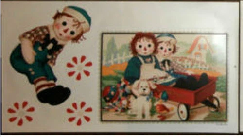 RAGGEDY ANN & ANDY dolls wall stickers Rags toys 5 big decals nursery decor - Image 1 of 1