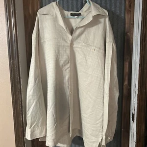 Alberto Celini Shirt Men’s 5XL Beige Button Up Long Sleeve - Picture 1 of 12