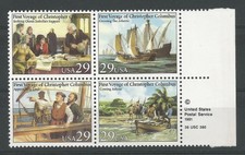 STATI UNITI - 1992 Celebrazioni Colombiane quartina** em. congiunta con Italia