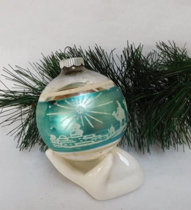 VINTAGE SHINY BRITE CHRISTMAS ORNAMENT NATIVITY WISEMEN CAMELS STAR PRETTY COLOR - Picture 1 of 11