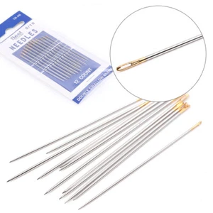 12pcs Steel Stitching Needles Canvas Sewing Leather Patch Craft Replacement - Picture 1 of 6