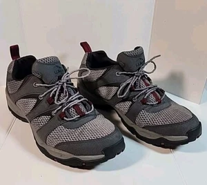 L.L. Bean Trail Hiking Shoes Men's Size 11 Gray Maroon Fabric Lace Up 299933 - Picture 1 of 6