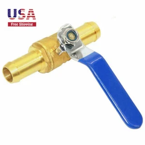 5/8" Ball Barb Shutoff Valve Brass Fitting Air Gas Fuel Line Pipe Fittings - Picture 1 of 4