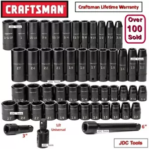 CRAFTSMAN 1/2 DRIVE 51 PC IMPACT SOCKET SET SAE MM 12 - Picture 1 of 1