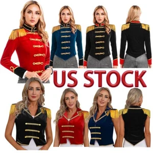 Costume Natale Donna Circo Ringmaster Velluto Coda Leone Domatore Giacca - Foto 1 di 65