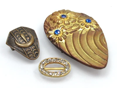 Lote de zapatos vintage Art Deco Nouveau cinturón peckle faja estrás Foto 1 de 4