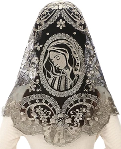 Catholic Velo De Iglesia Capilla Mantilla Misa Triangular Velo De Encaje Esp... - Picture 1 of 3