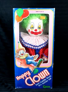 Vintage 1980er HAPPY CLOWN Puppe-SPIELZEUG WEICHER KÖRPER 14 1/2"-NEU IN BOX-SELTEN 1981 - Bild 1 von 16