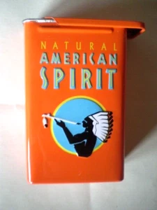 Natural AMERICAN SPIRIT Zigarettendose mit Schiebedeckel Blech RAR in ORANGE - Bild 1 von 3