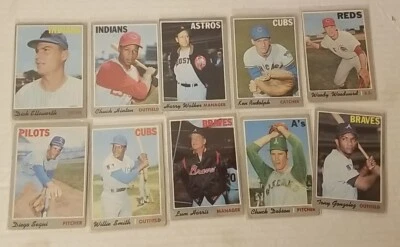 1970 Topps Baseball Card Lot Of 10 - Vg-Ex - Diego Segui - Chuck Hinton & More - Image 1 of 3