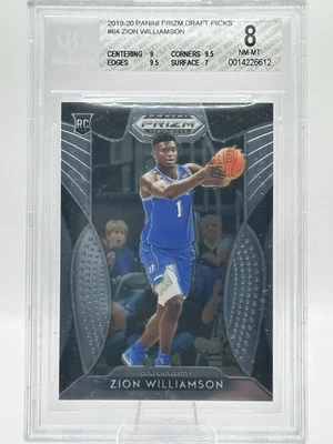 Selecciones del draft Panini Prizm 2019-20 - Zion Williamson #64 (RC) BGS 8 Foto 1 de 2