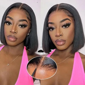 Wear and Go Glueless Bob Wig Human Hair 4x4 Glueless Wigs Human Hair Pre Pluc... - Picture 1 of 6