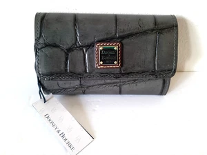 Dooney & Bourke Denison ~ kleine Klapp Geldbörse ~ rauchgrau Leder brandneu❤️Neu mit Etikett - Bild 1 von 14